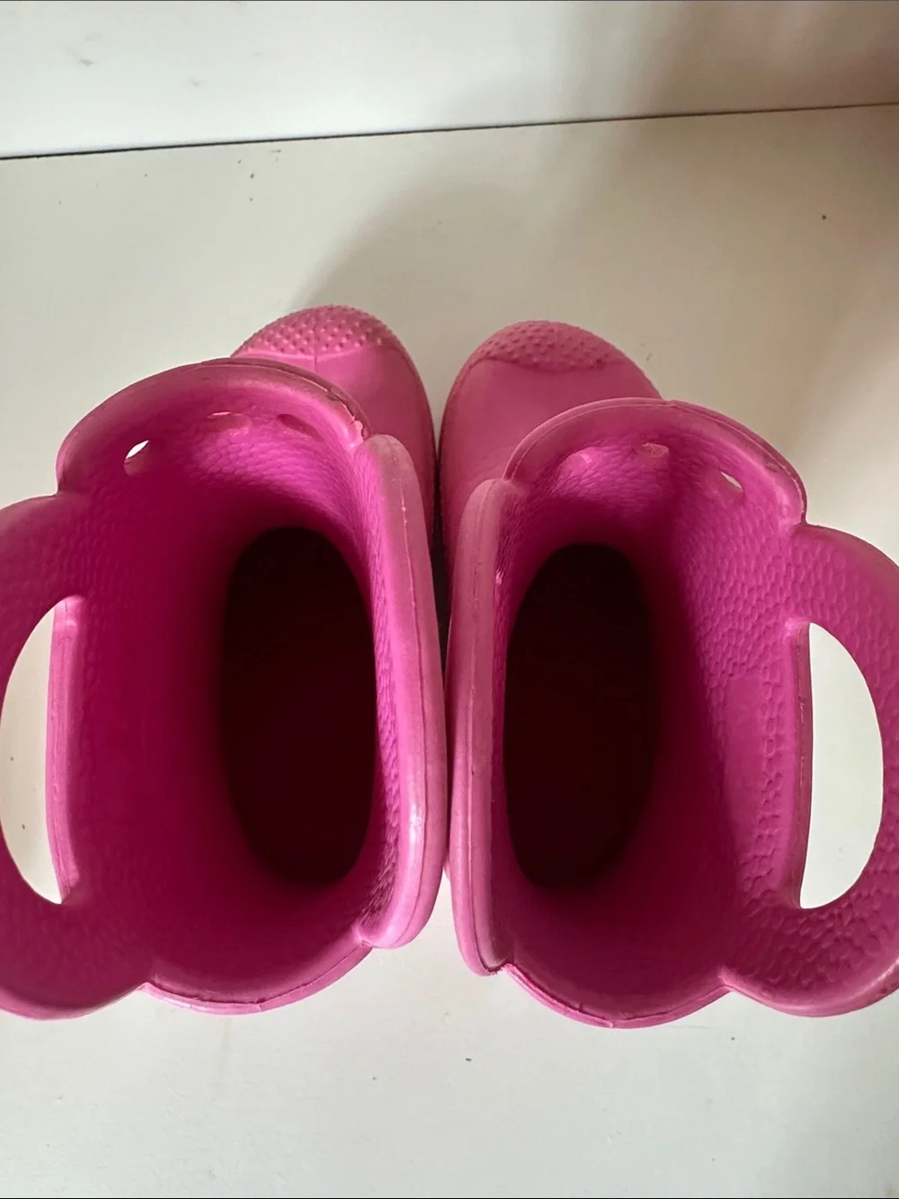 Kids Waterproof Pull-On Pink Rain Boots with Easy Grab Handles